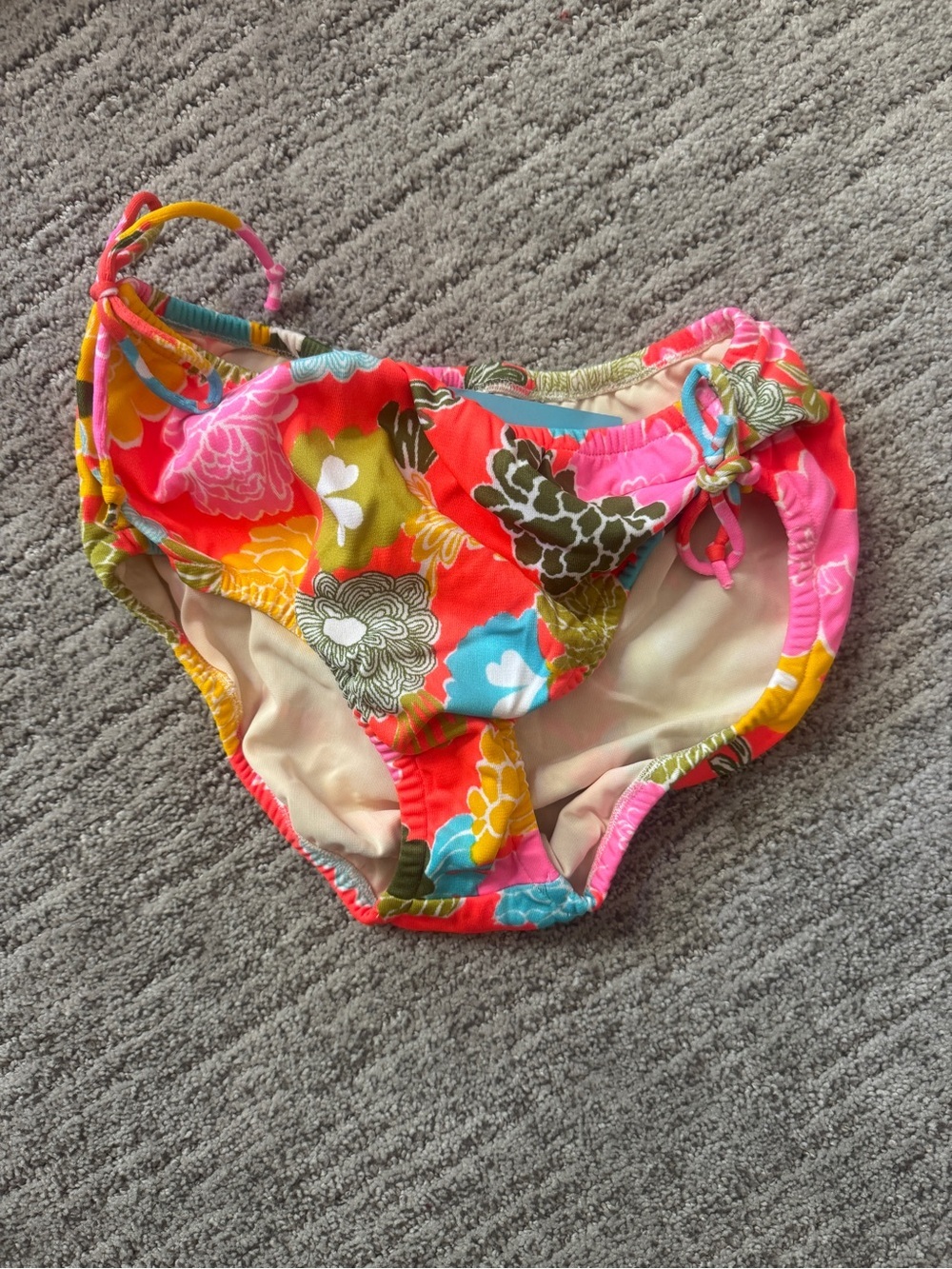 Vintage 70s Bali Floral Print Swim Bikini Bottoms NWT Small